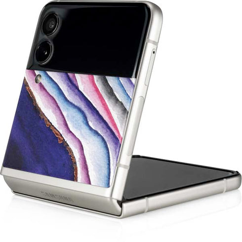 Violet Watercolor Geode Galaxy Z Flip3 5G Skin